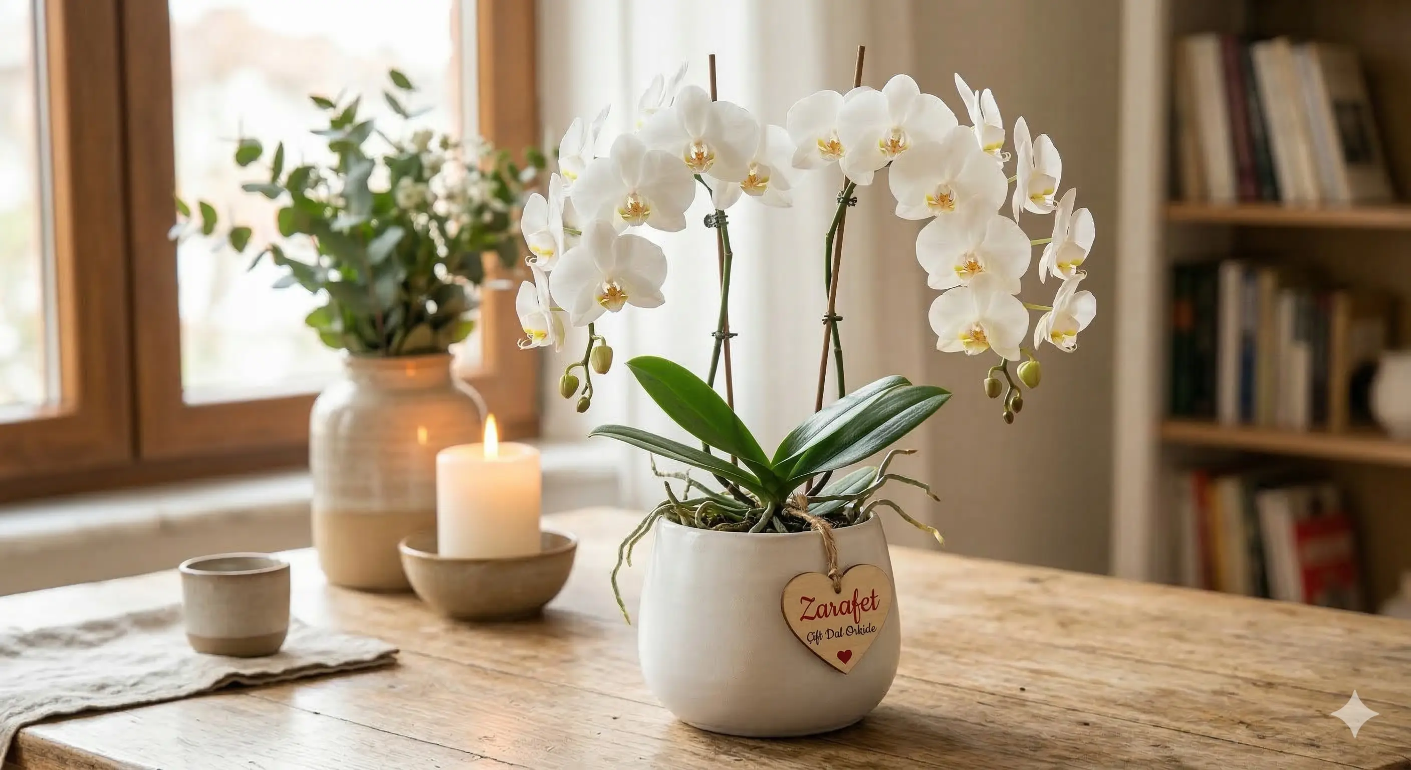 Zarafet Çift Dal Orkide